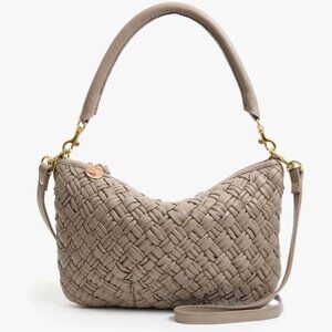CLARE V Petit Moyen Messenger Crossbody Puffy Woven Leather Bag